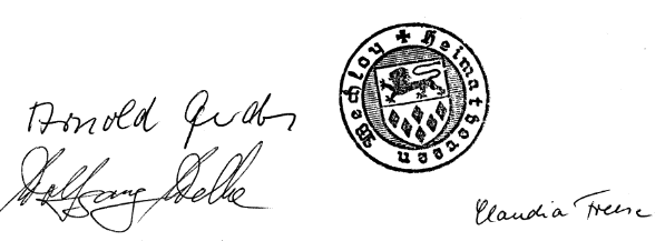 Unterschriften und Stempel unter Satzung